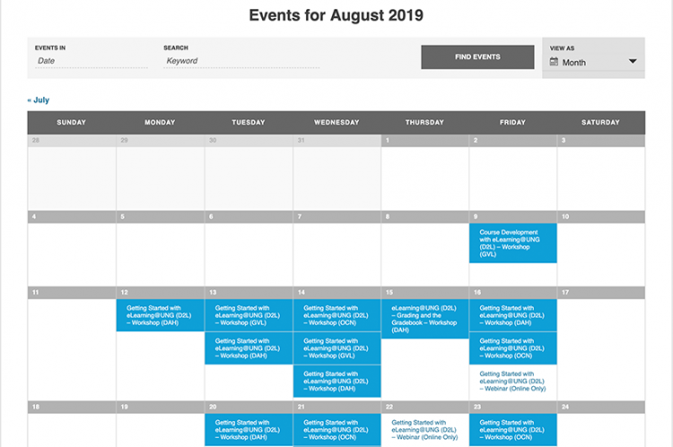 Image of the DETI Events Calendar