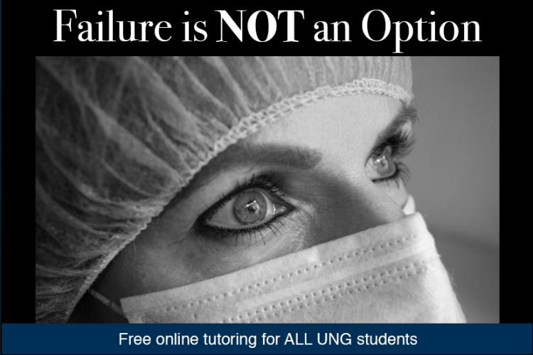 Nurse in scrubs image, text says Failure is NOT and option