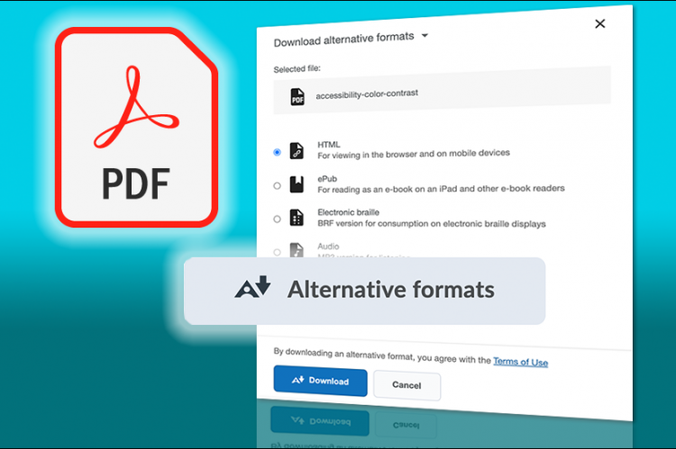 PDF logo with All formats in background
