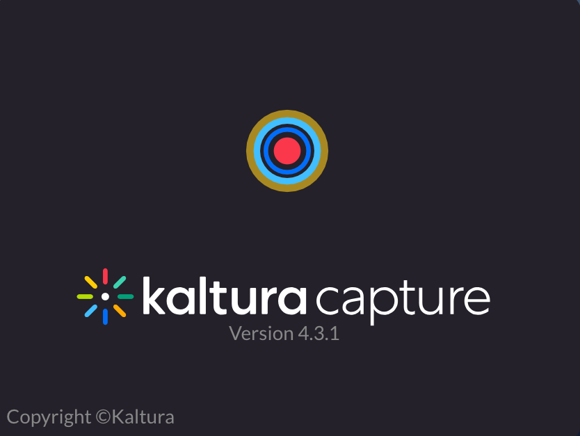 Kaltura Capture logo and version number